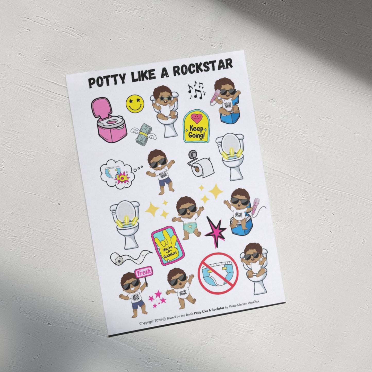 "Potty Like A Rockstar" Sticker Sheet - PRE-ORDER: SHIPS OCTOBER 1