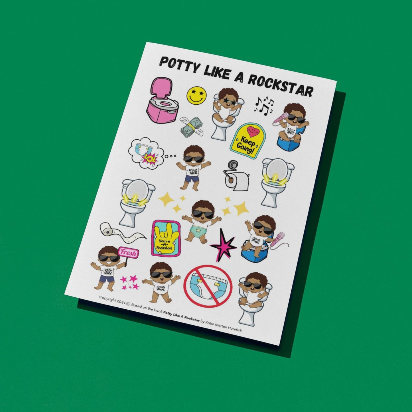 "Potty Like A Rockstar" Sticker Sheet - PRE-ORDER: SHIPS OCTOBER 1