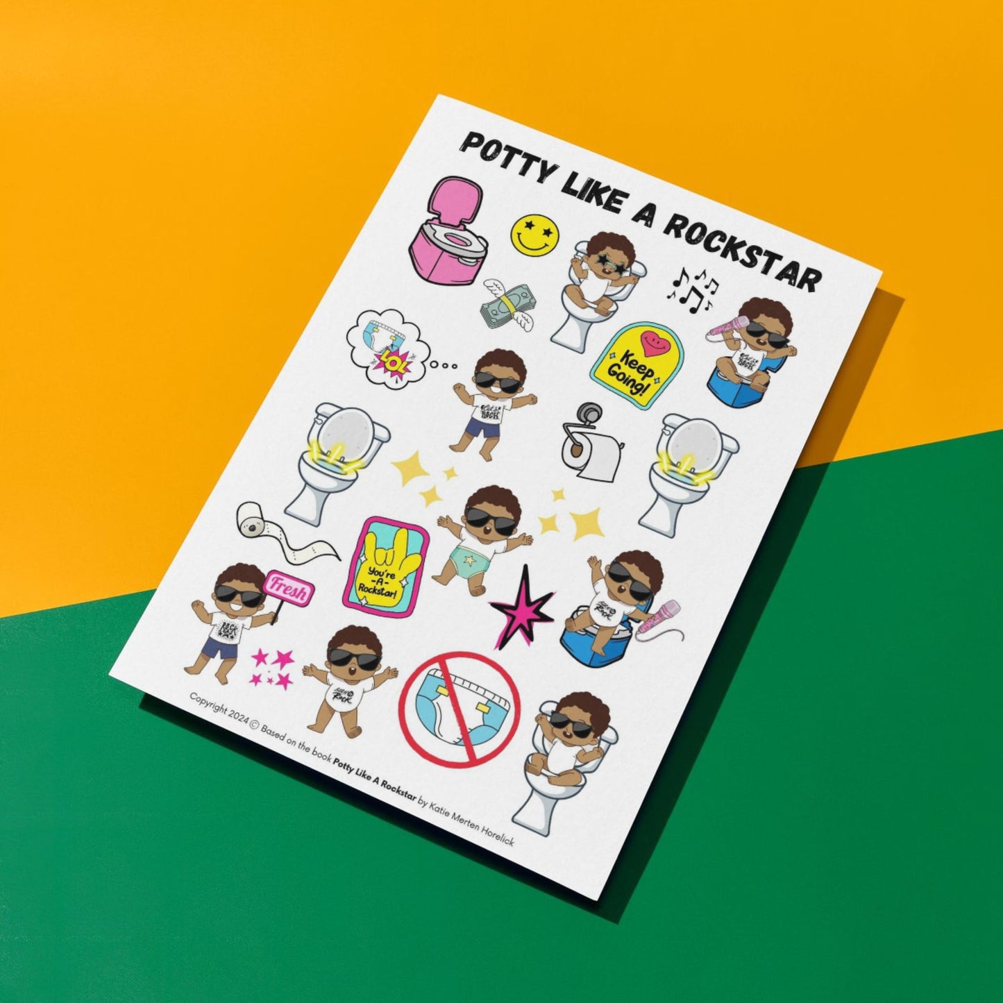 "Potty Like A Rockstar" Sticker Sheet - PRE-ORDER: SHIPS OCTOBER 1