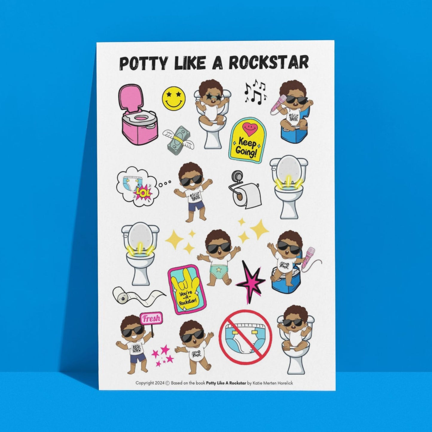 "Potty Like A Rockstar" Sticker Sheet - PRE-ORDER: SHIPS OCTOBER 1