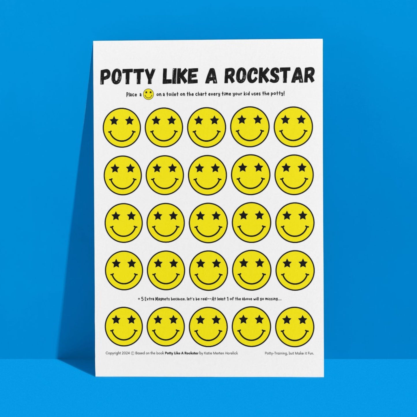 Reusable "Potty Like A Rockstar" Potty-Training Chart - PRE-ORDER: SHIPS NOVEMBER 1