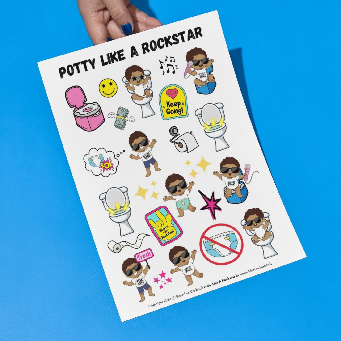 "Potty Like A Rockstar" Sticker Sheet - PRE-ORDER: SHIPS OCTOBER 1