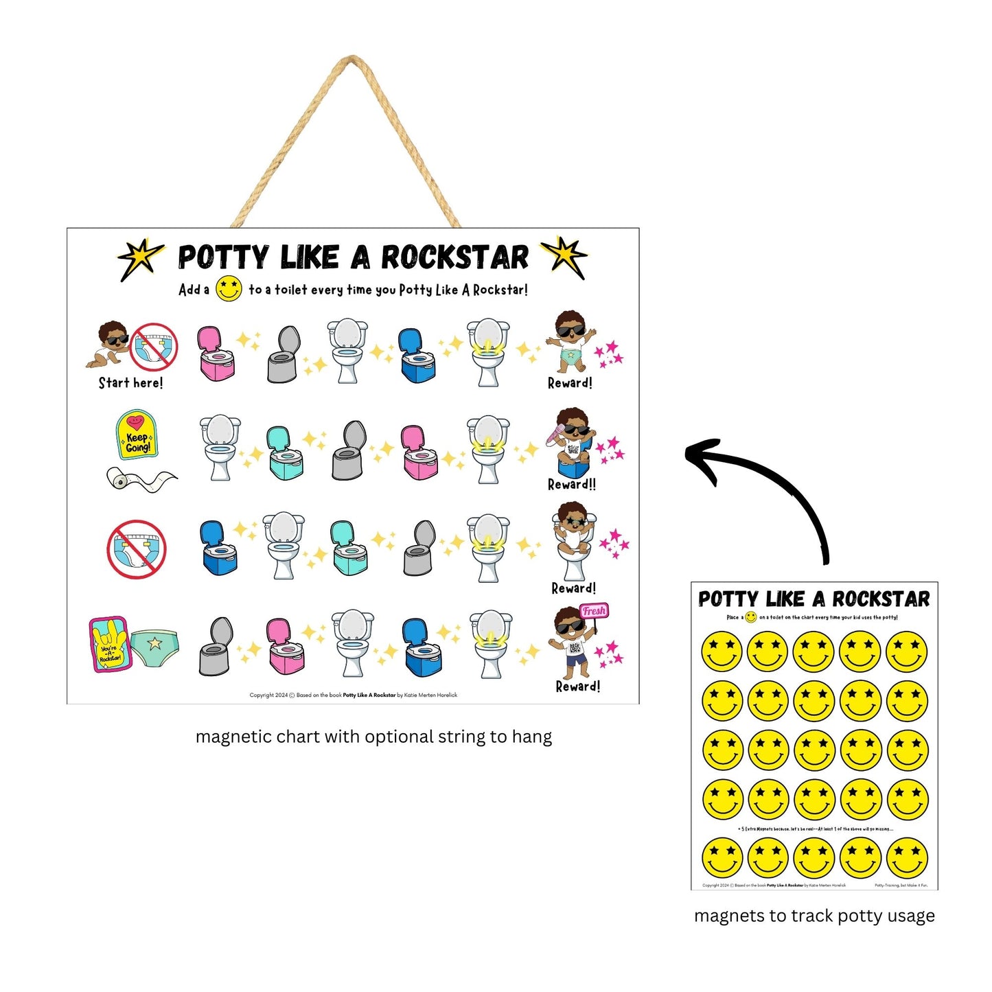 Reusable "Potty Like A Rockstar" Potty-Training Chart - PRE-ORDER: SHIPS NOVEMBER 1