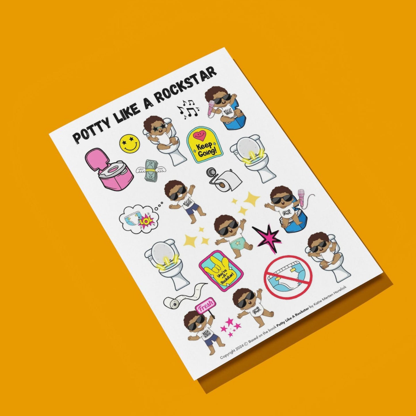 "Potty Like A Rockstar" Sticker Sheet - PRE-ORDER: SHIPS OCTOBER 1